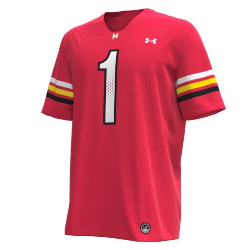 1 Maryland Terrapins Under Armour Replica Football Jersey – Red, Limited Replica Fan Edition