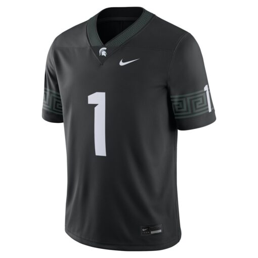 1 Michigan State Spartans Nike Alternate Football Game Jersey – Black, Limited Replica Fan Edition