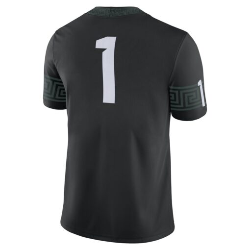 1 Michigan State Spartans Nike Alternate Football Game Jersey – Black, Limited Replica Fan Edition