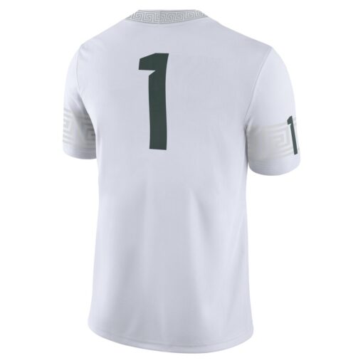 1 Michigan State Spartans Football Game Jersey – White, Limited Replica Fan Edition
