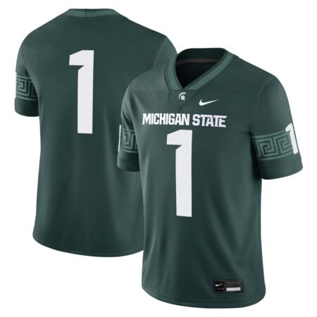 1 Michigan State Spartans Nike Game Jersey – Green, Limited Replica Fan Edition