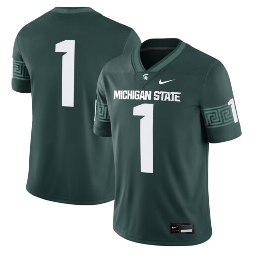 1 Michigan State Spartans Game Jersey – Green, Limited Replica Fan Edition
