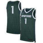 1 Michigan State Spartans Nike Replica Jersey - Green, Limited Replica Fan Edition