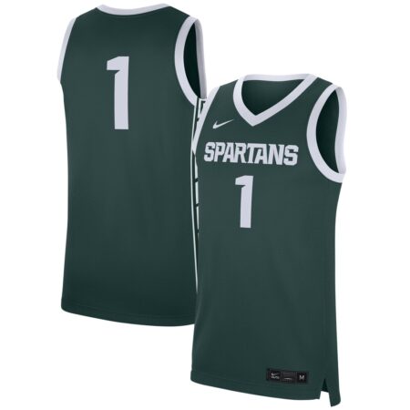 1 Michigan State Spartans Nike Replica Jersey – Green, Limited Replica Fan Edition