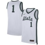 1 Michigan State Spartans Nike Replica Jersey - White, Limited Replica Fan Edition