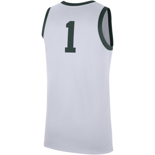 1 Michigan State Spartans Nike Replica Jersey – White, Limited Replica Fan Edition