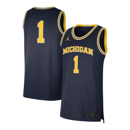 1 Michigan Wolverines Jordan Brand Limited Authentic Jersey – Navy, Limited Replica Fan Edition