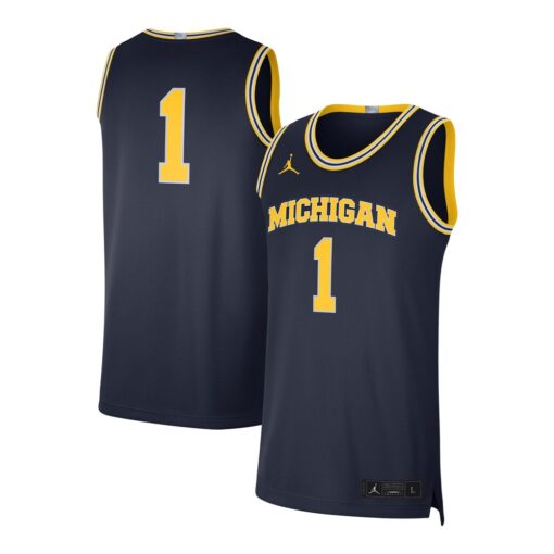 1 Michigan Wolverines Jordan Brand Limited Authentic Jersey – Navy, Limited Replica Fan Edition