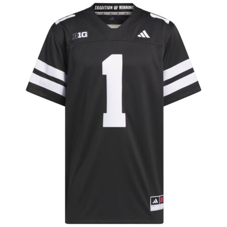 1 Nebraska Huskers Alternate Premier Jersey – Black, Limited Replica Fan Edition