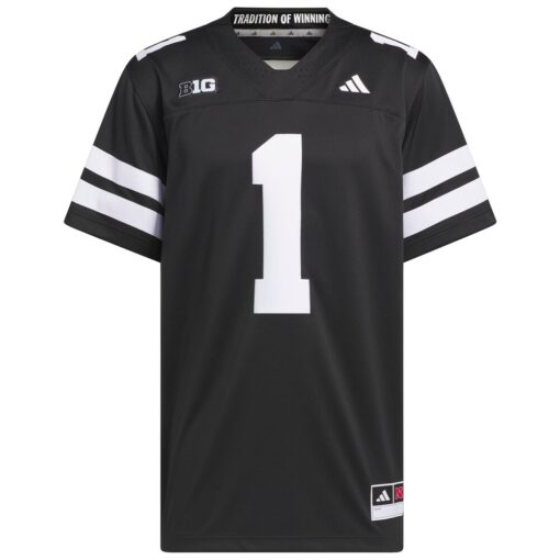 1 Nebraska Huskers Alternate Premier Jersey – Black, Limited Replica Fan Edition