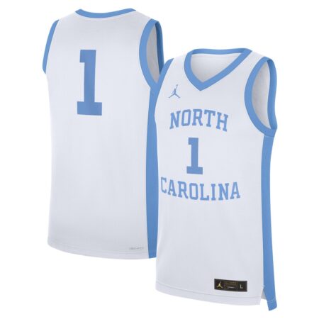 1 North Carolina Tar Heels Jordan Brand Alternate Replica Jersey – White, Limited Replica Fan Edition