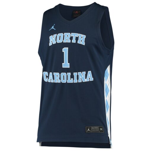 1 North Carolina Tar Heels Jordan Brand Unisex Replica Basketball Jersey – Navy, Limited Replica Fan Edition