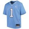 1 North Carolina Tar Heels Jordan Brand Youth Team Replica Football Jersey - Carolina Blue, Limited Replica Fan Edition