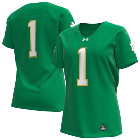1 Notre Dame Fighting Irish Under Armour Womens Replica Football Jersey – Kelly Green, Limited Replica Fan Edition