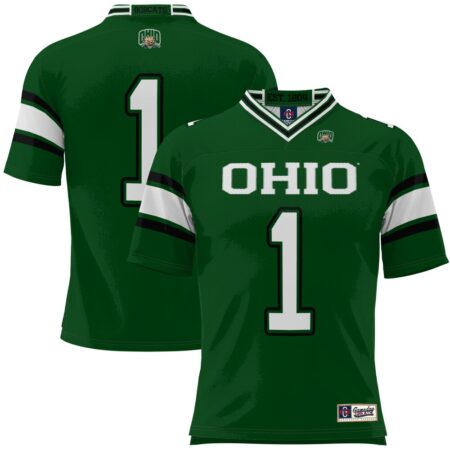 1 Ohio Bobcats GameDay Greats Football Jersey – Green, Limited Replica Fan Edition