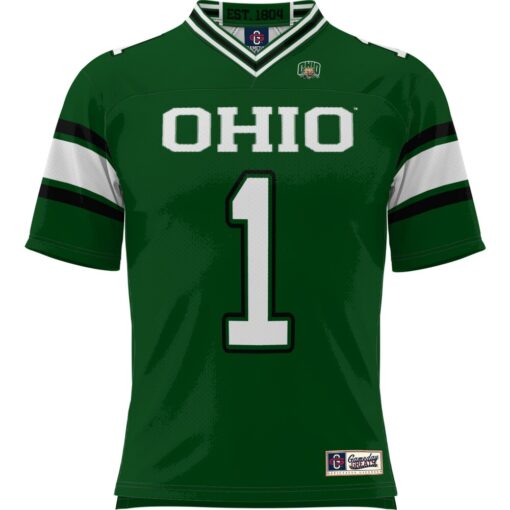 1 Ohio Bobcats GameDay Greats Football Jersey – Green, Limited Replica Fan Edition