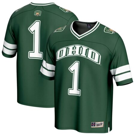 1 Ohio Bobcats GameDay Greats Lightweight Collegiate Football Fashion Jersey – Green, Limited Replica Fan Edition