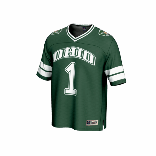 1 Ohio Bobcats GameDay Greats Lightweight Collegiate Football Fashion Jersey – Green, Limited Replica Fan Edition