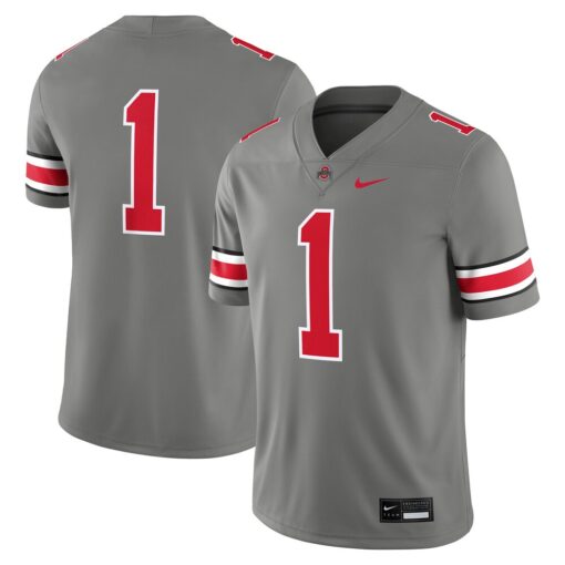 1 Ohio State Buckeyes Nike Alternate Game Jersey – Steel, Limited Replica Fan Edition