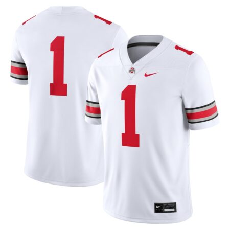 1 Ohio State Buckeyes Nike Game Jersey – White, Limited Replica Fan Edition