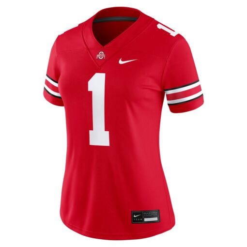 1 Ohio State Buckeyes Womens Game Jersey – Scarlet, Limited Replica Fan Edition