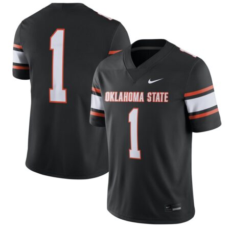 1 Oklahoma State Cowboys Nike Game Jersey – Black, Limited Replica Fan Edition