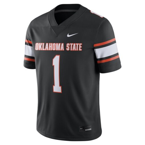1 Oklahoma State Cowboys Nike Game Jersey – Black, Limited Replica Fan Edition