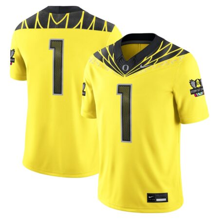 1 Oregon Ducks Nike Alternate Game Jersey – Yellow, Limited Replica Fan Edition