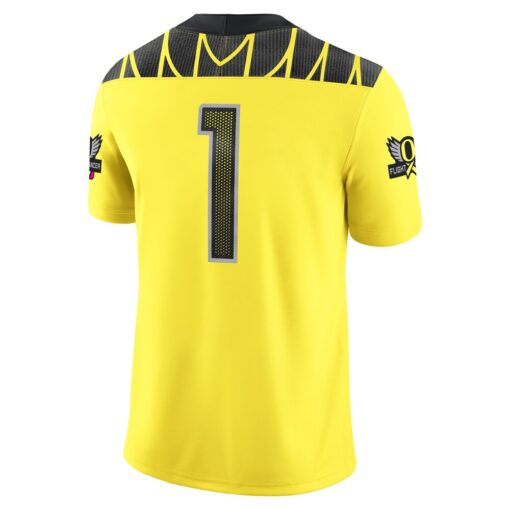 1 Oregon Ducks Alternate Game Jersey – Yellow, Limited Replica Fan Edition