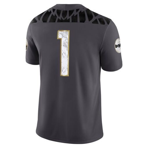 1 Oregon Ducks Shoe Duck Game Jersey – Anthracite, Limited Replica Fan Edition
