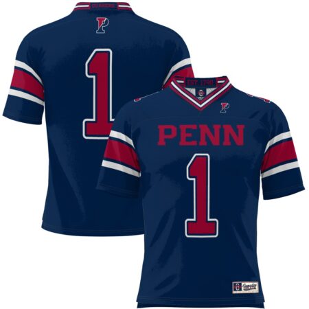 1 Pennsylvania Quakers GameDay Greats Endzone Football Jersey – Navy, Limited Replica Fan Edition