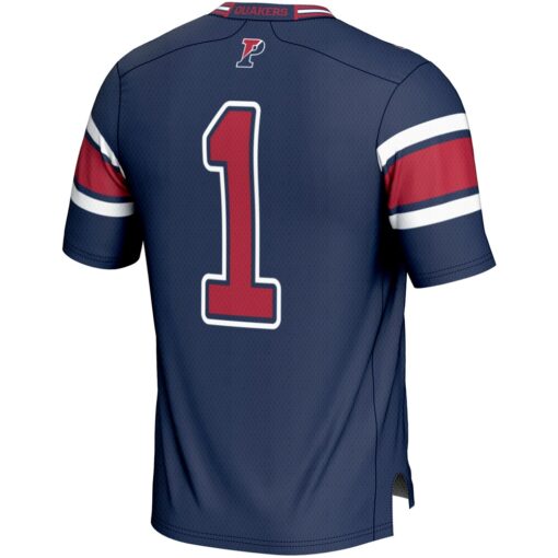 1 Pennsylvania Quakers GameDay Greats Endzone Football Jersey – Navy, Limited Replica Fan Edition