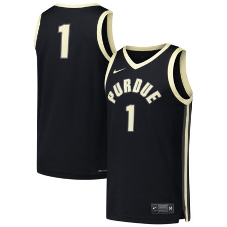 1 Purdue Boilermakers Nike Replica Basketball Jersey – Black, Limited Replica Fan Edition