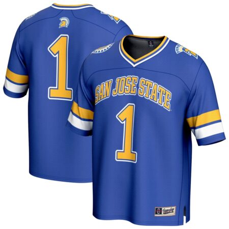 1 San Jose State Spartans GameDay Greats Lightweight Collegiate Football Fashion Jersey – Royal, Limited Replica Fan Edition