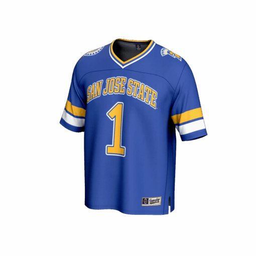 1 San Jose State Spartans GameDay Greats Lightweight Collegiate Football Fashion Jersey – Royal, Limited Replica Fan Edition