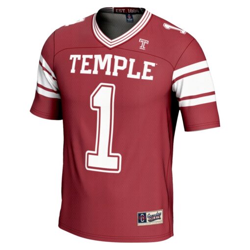 1 Temple Owls GameDay Greats Endzone Football Jersey – Cherry, Limited Replica Fan Edition