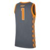 1 Tennessee Volunteers Nike Replica Jersey - Gray, Limited Replica Fan Edition