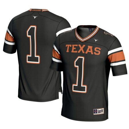 1 Texas Longhorns GameDay Greats Football Jersey – Black, Limited Replica Fan Edition