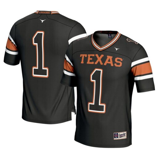 1 Texas Longhorns GameDay Greats Football Jersey – Black, Limited Replica Fan Edition