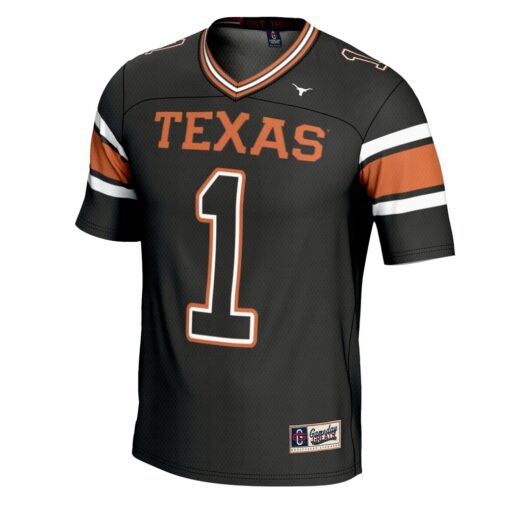 1 Texas Longhorns GameDay Greats Football Jersey – Black, Limited Replica Fan Edition
