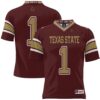 1 Texas State Bobcats GameDay Greats Football Jersey - Maroon, Limited Replica Fan Edition