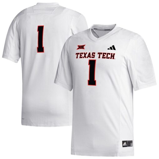 1 Texas Tech Red Raiders Replica Football Jersey – White, Limited Replica Fan Edition