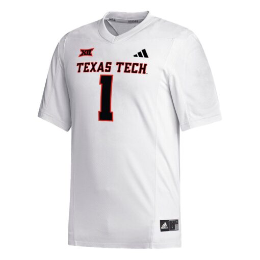 1 Texas Tech Red Raiders Replica Football Jersey – White, Limited Replica Fan Edition