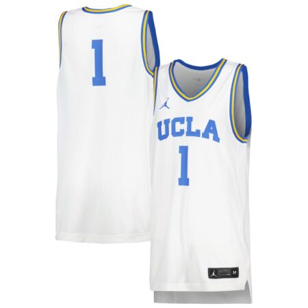 1 UCLA Bruins Jordan Brand Unisex Womens Basketball Replica Jersey – White, Limited Replica Fan Edition