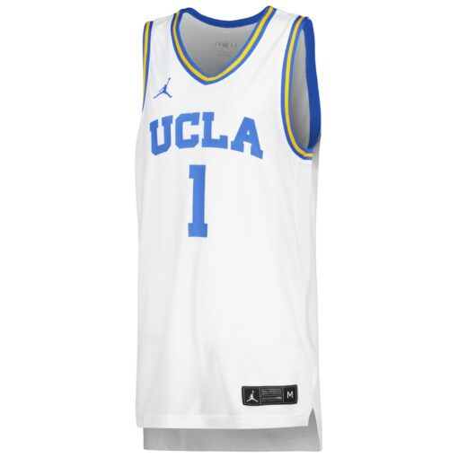 1 UCLA Bruins Jordan Brand Unisex Womens Basketball Replica Jersey – White, Limited Replica Fan Edition