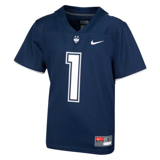 1 UConn Huskies Nike Youth 1st Armored Division Old Ironsides Untouchable Football Jersey – Navy, Limited Replica Fan Edition