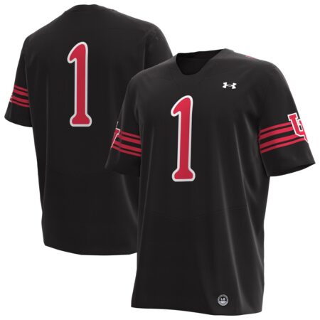 1 Utah Utes Under Armour Replica Football Jersey – Black, Limited Replica Fan Edition