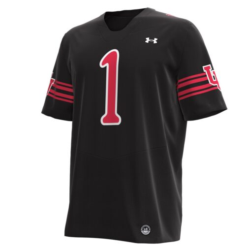 1 Utah Utes Under Armour Replica Football Jersey – Black, Limited Replica Fan Edition