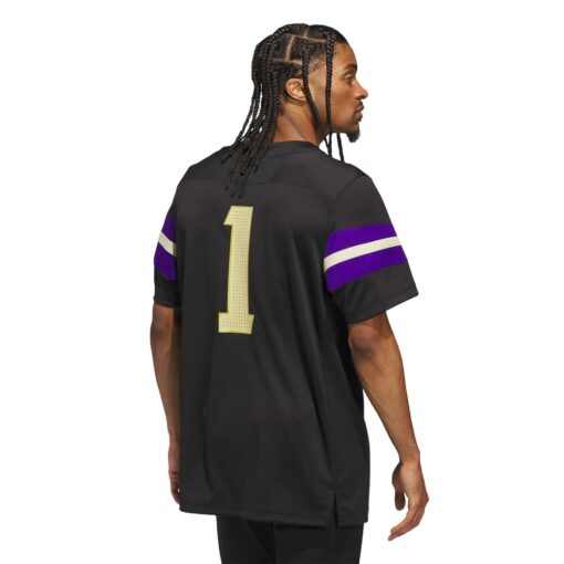 1 Washington Huskies Premier Strategy Jersey – Black, Limited Replica Fan Edition