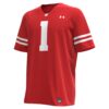 1 Wisconsin Badgers Under Armour Replica Football Jersey - Red, Limited Replica Fan Edition